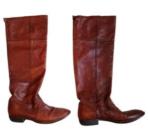 Nicole Riding Boots Womens Size 9.5M Brown Leather Knee High Soft Pull on - Picture 1 of 9
