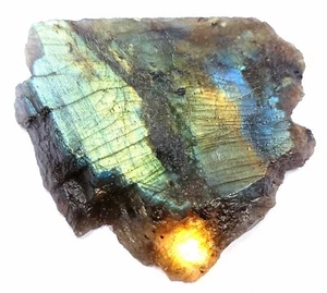 250-270 Ct Natural Labradorite Slab Uncut Rough Chunk Certified Opaque Gemstone - Picture 1 of 11