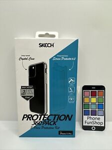 Skech 2 x Film Screen Protectors + Clear Case Back Cover for iPhone 11 Pro