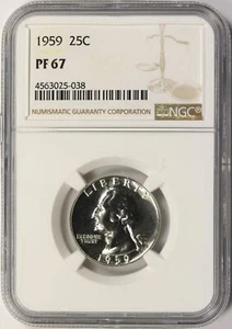 1959 25c Proof Washington Quarter NGC PF67 - Picture 1 of 4