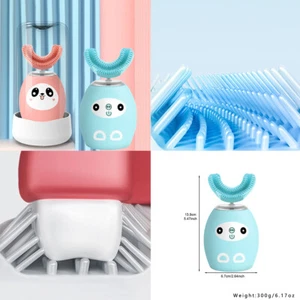 US 1-2 Pack Kids U-shaped Electric Toothbrush 360° Automatic Teeth Cleaner USB - Picture 1 of 17