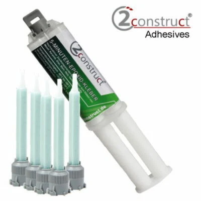 5 Min Epoxy 2construct Epoxid Kleber 25g Spritze 5x Mischdüse - Bild 1 von 2