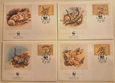 1989 Yemen Set Of 4 FDC's With Stamps - WWF Endangered Animals c/v £20 Fine