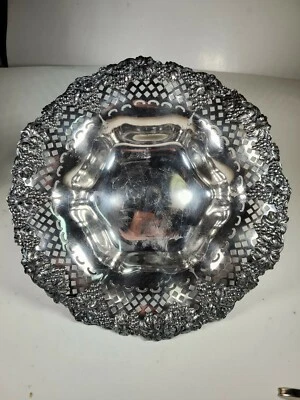 ANTIGUO DERBY SILVER CO. FRUTERO CUÁDRUPLE PLATO BANDEJA CENTRO 10" Foto 1 de 3