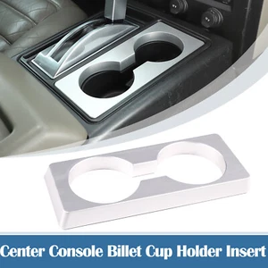 Aluminum Chrome Billet Cup Holder Inser Panel Bracket For Hummer H2 2003-2007 US - Foto 1 di 13