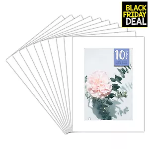 10 Pack 12x16 Mats for 8x12 Picture Photo Frame Bevel Cut Acid Free 4-ply White - Picture 1 of 8