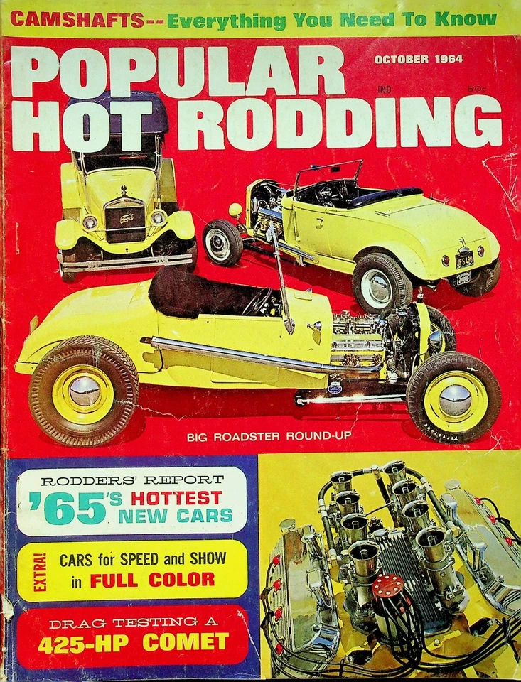 Popular Hot Rodding Magazine Big Roadster Round-Up October 1964 053122RNON - Image 1 of 1