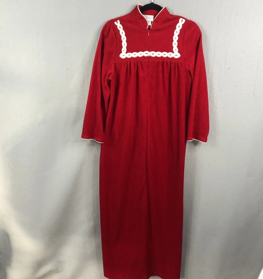 Bata Appel vintage para mujer pequeña terciopelo rojo Navidad abuela femenina Foto 1 de 4