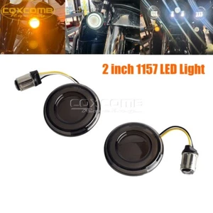 2pcs 2” Bullet Front LED Turn Signals Light 1157 for Harley Dyna Softail Touring - Picture 1 of 9