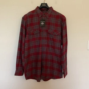 NWT Harley Davidson Flannel Shirt Mens Sz XL Plaid Red Gray Long Sleeve Preppy - Picture 1 of 12