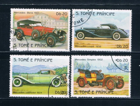 Saint Thomas and Prince Is 711ab-12ab Used Antique Autos (GI0358)+ Cover