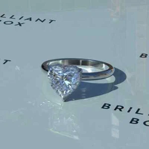 2.7ct Heart Lab Grown Diamond/CVD IGI Certified Hidden Halo Ring 14K White Gold - Picture 1 of 12