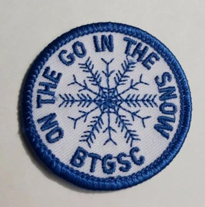 BTGSC On The Go In The Snow  Patch White & Blue Vintage  - Picture 1 of 3