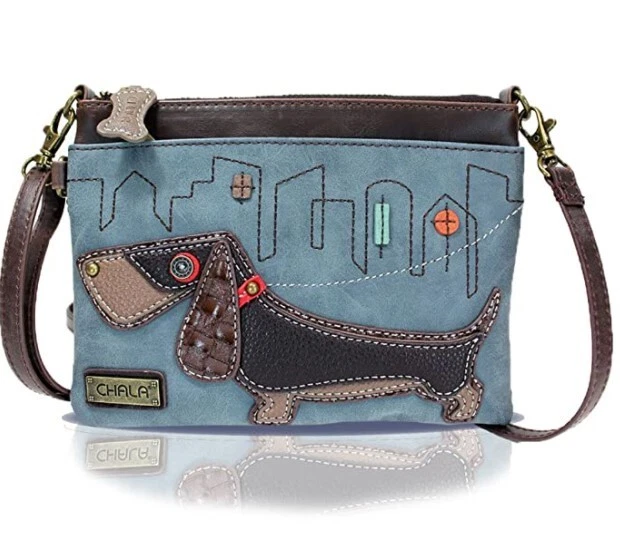 Chala Mini Crossbody Bag Pleather Small Purse Convertible Owl Dark Pink