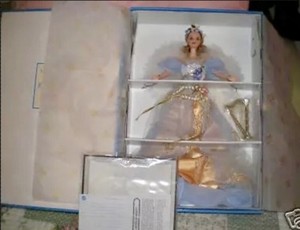 Angels of Music Barbie Harpist Angel 1st in series MIB!