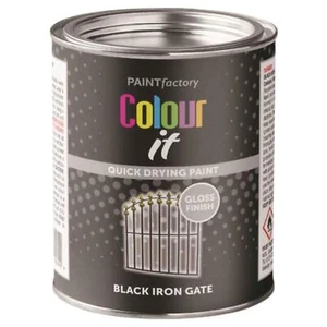 Black Iron Gate Gloss Tin Paint Fast Drying for Exterior Use on Metal 300ml - Picture 1 of 1