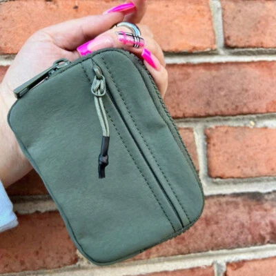 Sleek and Functional Iris Pouch Wristlet with Card Holder Keychain - Image 1 of 4