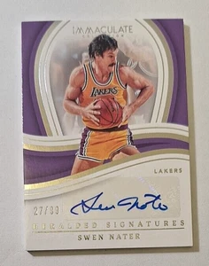 2022-23 Panini Immaculate Heralded Signatures #SWN Swen Nater Auto Lakers - Picture 1 of 3