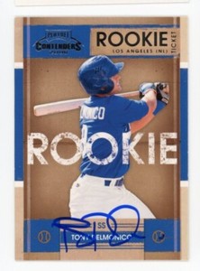 SIGNED BASEBALL CARD AUTO LOS ANGELES DODGERS TONY DELMONICO 2008 PLAYOFF #46