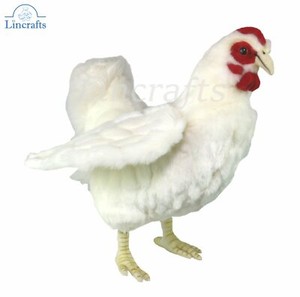 Hansa Small White Hen 7330  Soft Toy Chicken Sold by Lincrafts UK Est. 1993