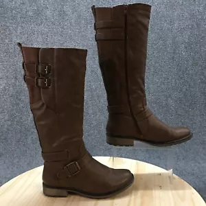 Bare Traps Boots Womens 9 M Sebastian Knee High Tall Riding Brown Faux Leather - Picture 1 of 15