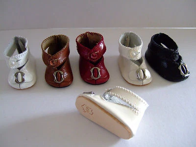 CHAUSSURES en CUIR Taille 6 (4.5 cm) pour POUPEE ANCIENNE ou MODERNE -DOLL SHOES - Photo 1/2