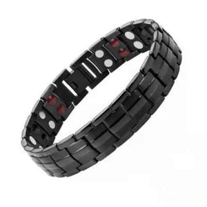 Pulsera Magnética En Titanio Negro Con Las Magnéticos - Imagen 1 de 8
