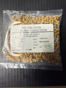 1000pcs 220nF Ceramic Capacitor 224 50V Monolithic Through Hole - Picture 1 of 2