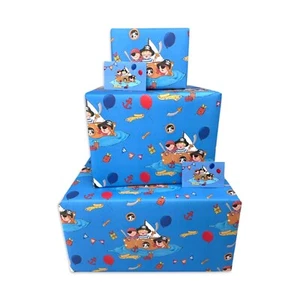Boys Wrapping Paper - Blue Pirates - 2, 4 or 6 Sheets & Tags - Card Available - Picture 1 of 37