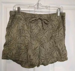 Pantalones cortos para mujer Gap pequeños con estampado de hojas verdes bolsillos con cordón - Imagen 1 de 6