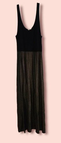 VETEMENTS LAMade Abbigliamento Maxi Abito Senza Maniche Nero e Oro Nuovo con etichette XS