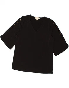 MICHAEL KORS Womens Blouse Top UK 14 Medium Black Polyester BR13 - Picture 1 of 3