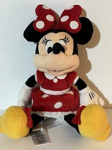 Disney Parks Minnie Mouse Plush 12" Stuffed Animal Red Polka Dot Dress Bow NWT - Picture 1 of 2
