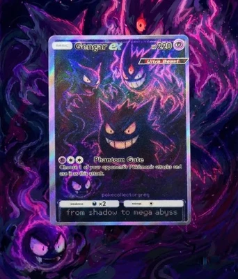 Pokemon Mega Gengar Ex CUSTOM Holofoil Texture Card Mega Dream Ascended Heroes - Image 1 of 4