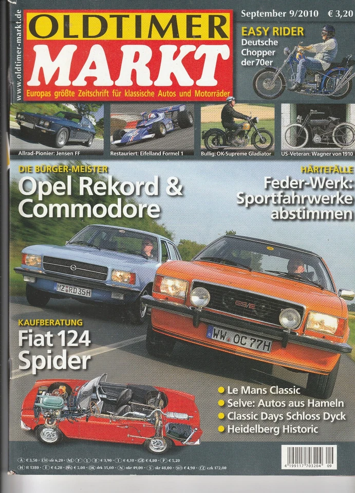 Oldtimer Markt 08/2010 : Titelstory - Opel Rekord D & Commodore B - Bild 1 von 1