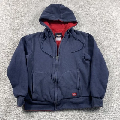 Sudadera con Capucha Dickies Para Hombre Pequeña Azul Roja Forrada Térmica Reversible Cremallera Completa Sudadera Foto 1 de 4