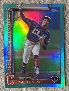 2025 Topps Series 2 - Triston McKenzie - Aqua Rainbow Foil - Cleveland Guardians - Picture 1 of 2