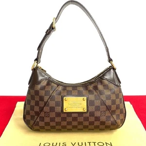 Borsa a tracolla Louis Vuitton Thames PM Damier in pelle marrone usata autentica - Foto 1 di 10