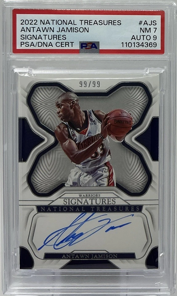 Antawn Jamison Auto PSA 7/10 -2022 National Treasures Signatures /99 -Warriors Foto 1 de 4