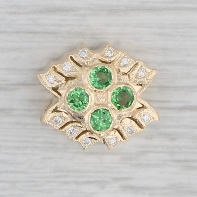 Nuevo 0.34ctw Verde Tsavorita Granate Diamante Diamante Diamante Dije Oro 14k Joshua Foto 1 de 4
