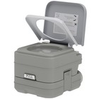 HOMCOM 10L Portable Travel Toilet Outdoor Camping with 2 Detachable Tanks Grey