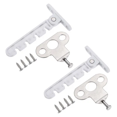 Paquete de 2 pestillos limitadores de orificios grandes ABS ajustables, blanco Foto 1 de 4