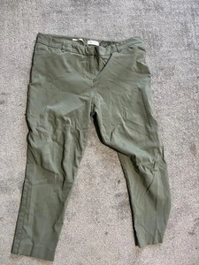 Van Heusen Stretch Extensible Pants Womens 14 Green Slim Fit Smart Casual - Picture 1 of 6