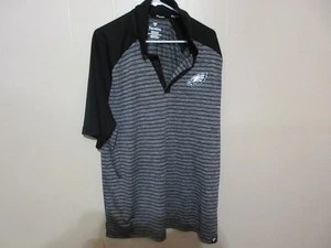 Camisa polo de golf Fanatics Philadelphia Eagles gris a rayas poliéster para hombre 2XL - Imagen 1 de 10