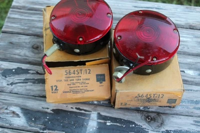 Tail & turn signal Light Hotrod Rat rod Vintage Pair plastic lens 12 volt - Image 1 of 4