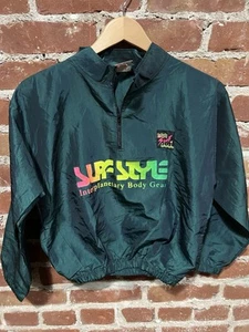 Surf Style Jacket Youth Sz 10-12 Green Windbreaker USA Rare - Picture 1 of 5