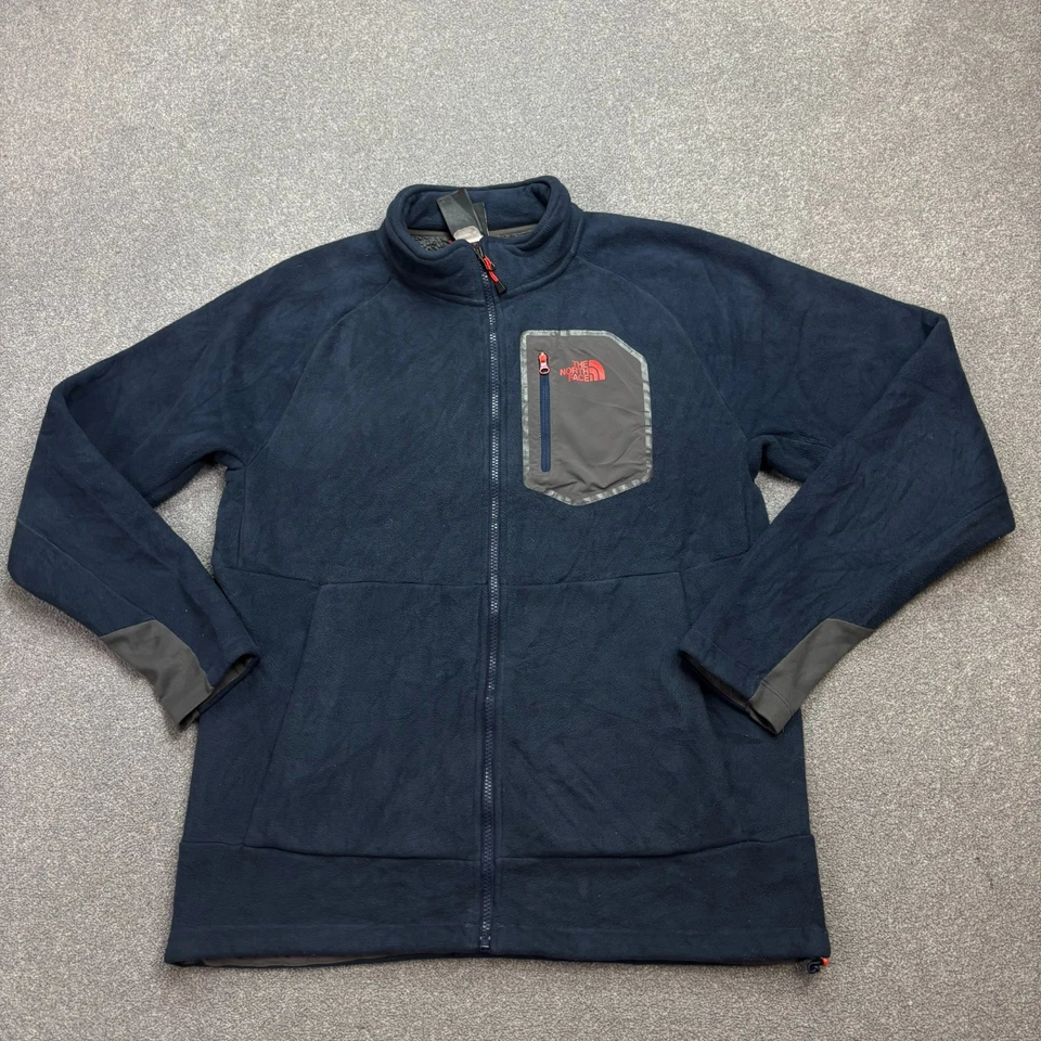 North Face Fleece Adult Large Blue Full Zip Sherpa Lined Jumper Jacket Mens - Image 1 of 4