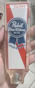 Vintage Original Pabst Blue Ribbon Beer Tap Handle Clear Acrylic - Picture 1 of 8