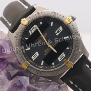 🎀*Breitling Aeorspace*Titanio/Oro*Rif. F65362 * documenti * cinturino in pelle Breitling NUOVO * - Foto 1 di 14