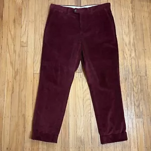 Brunello Cucinelli Corduroy Pants Mens Sz 52 36 x 29 Red Burgundy Merlot Cotton - Picture 1 of 11